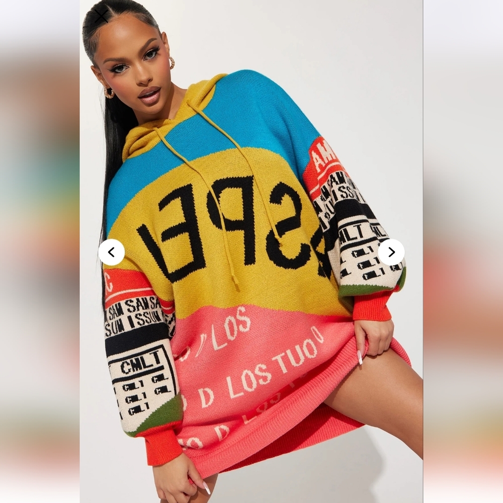 Fashion Nova NWTs Los Moto Sweater Mini Dress - Picture 2 of 7